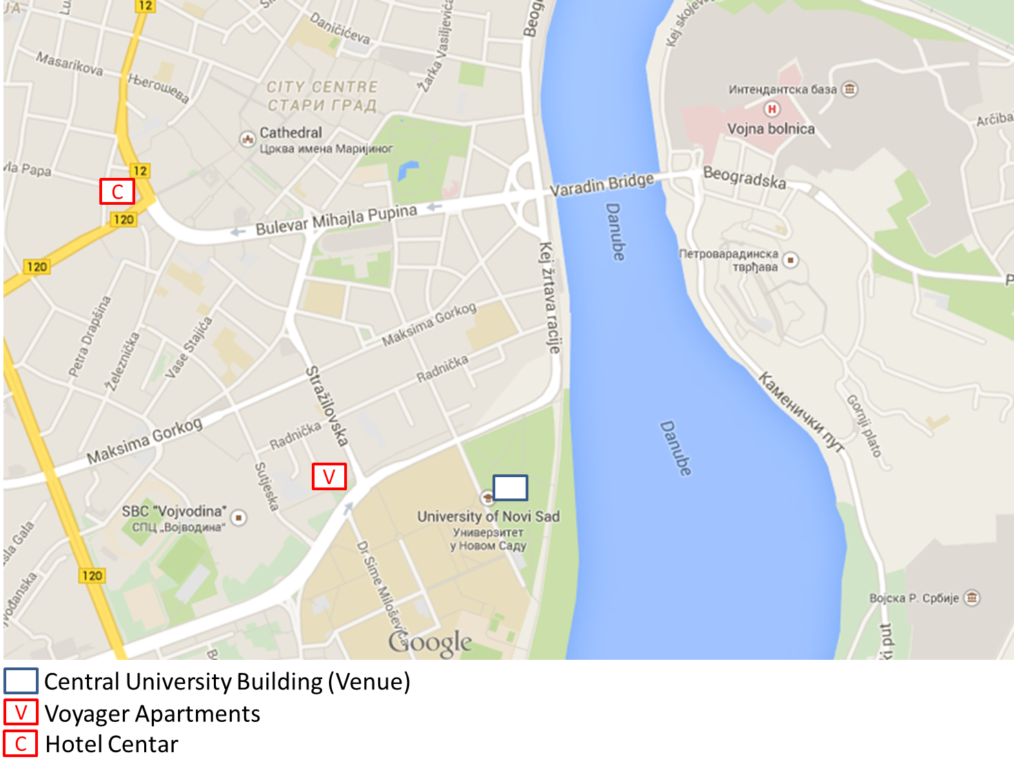 Map Novi Sad